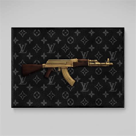 louis vuitton ak47 wall art|AK47 GOLD CHROME / Monogram LV BLACK MATT .